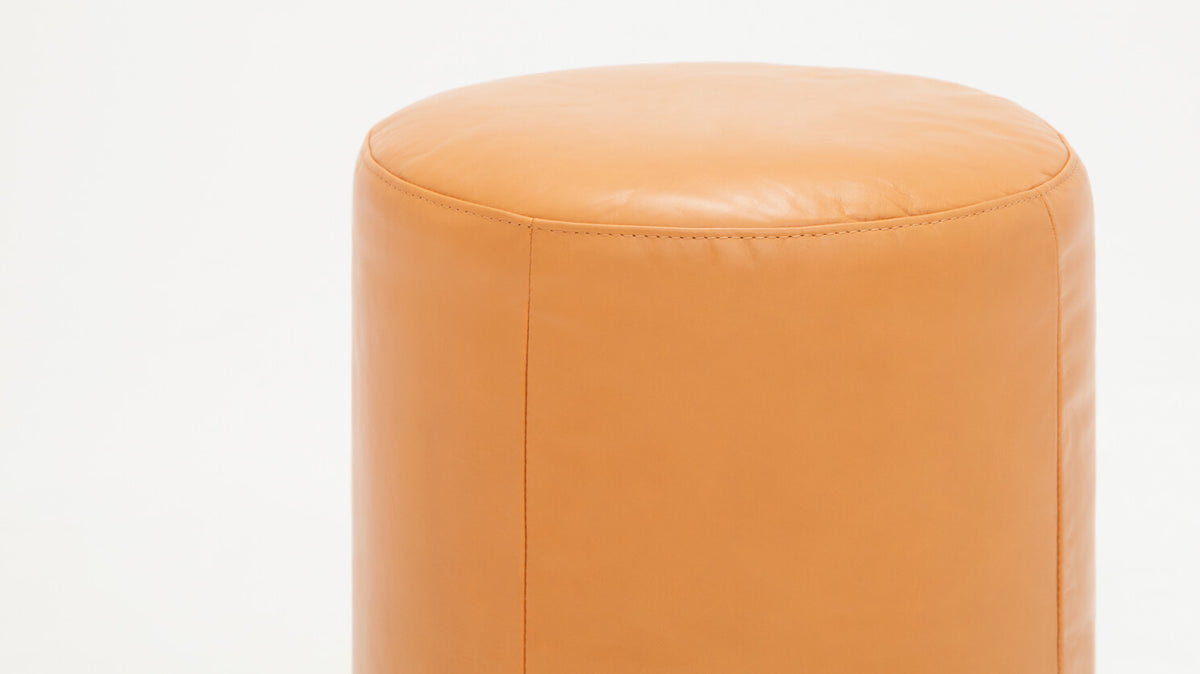 round ottoman - leather