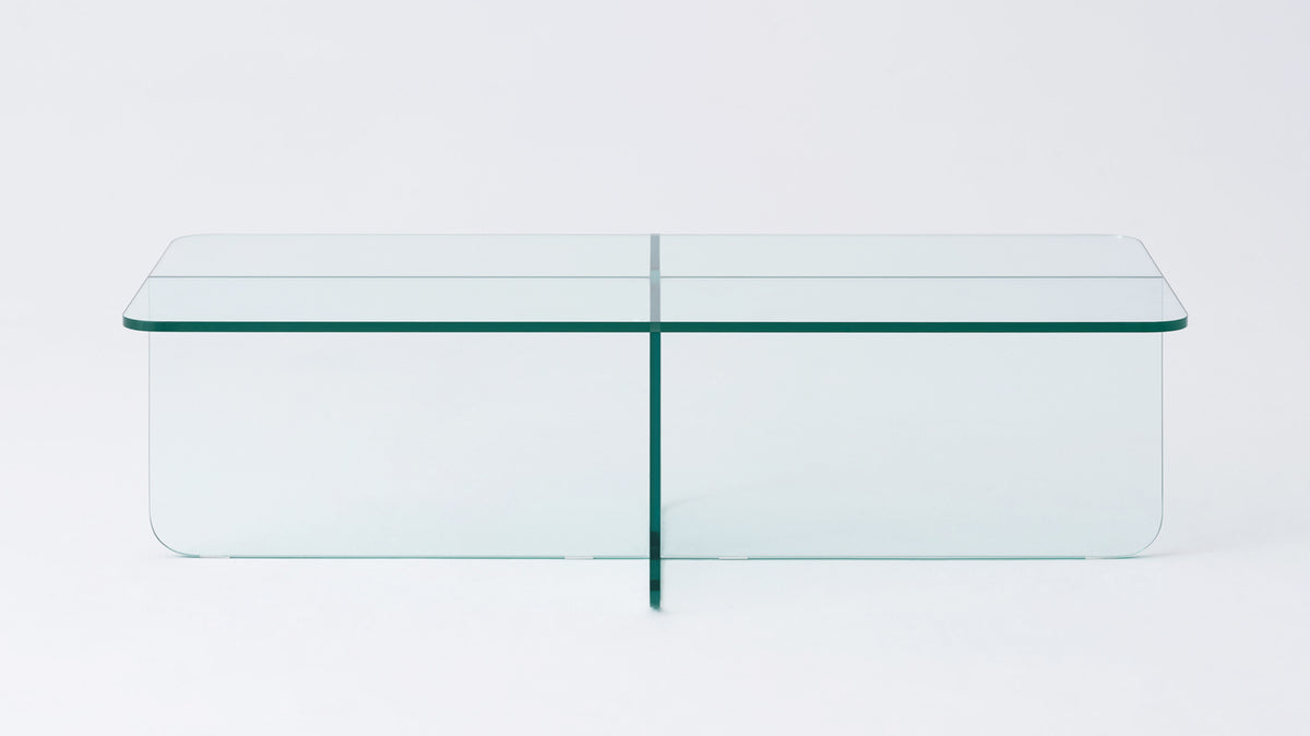 verre rectangular coffee table