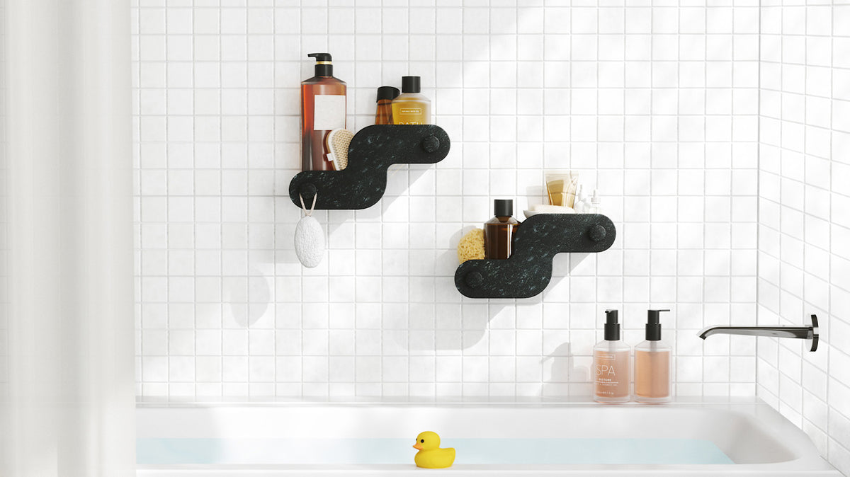 nami adhesive shower bins