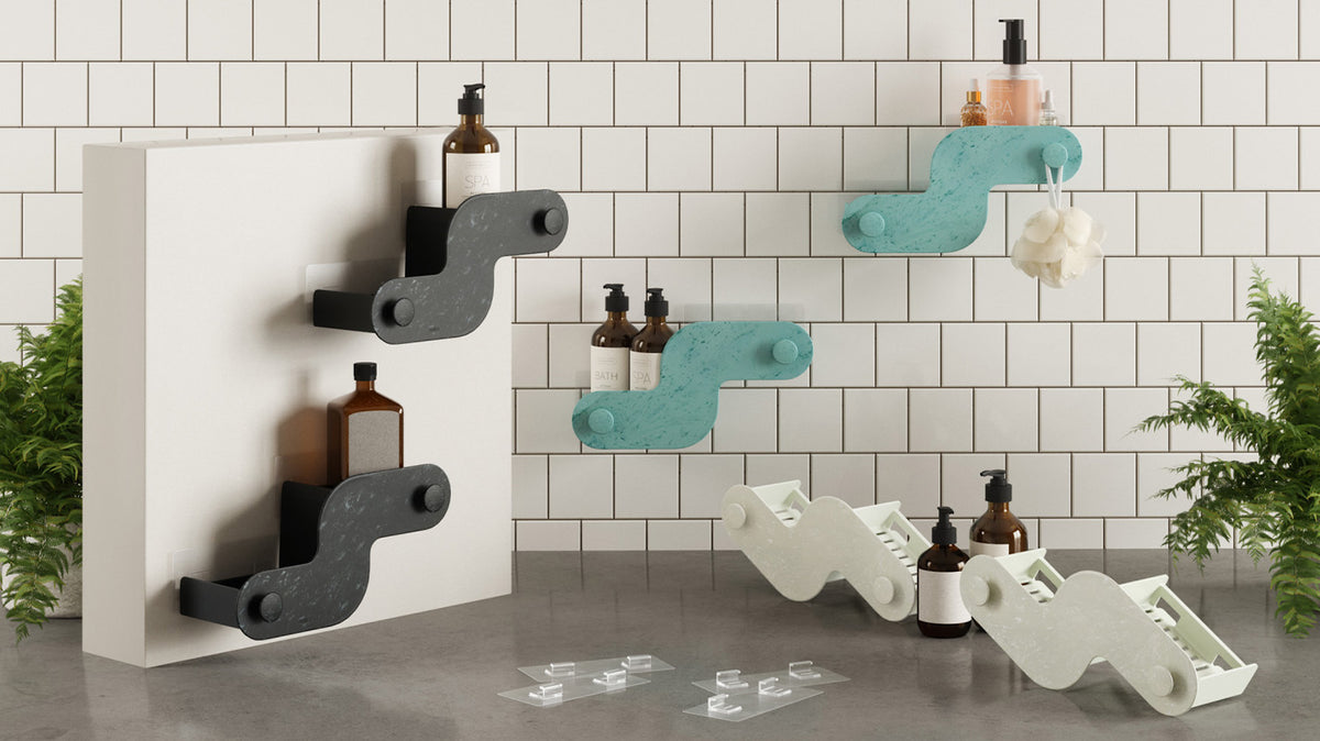 nami adhesive shower bins