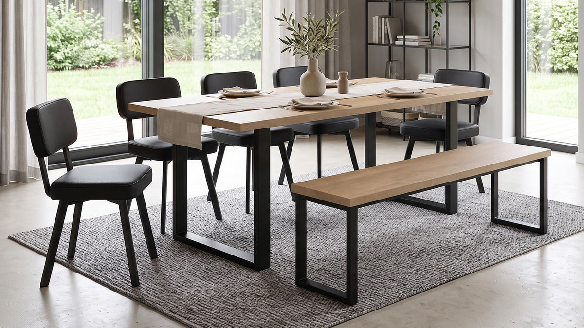 dryden 44" bench (wood seat)
