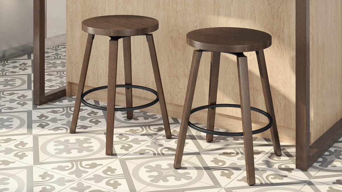 walden swivel stool (wood seat)