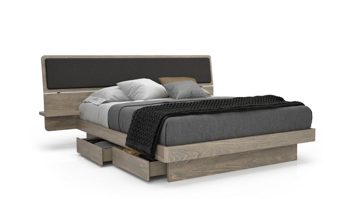 alma extended storage bed (upholstered headboard)