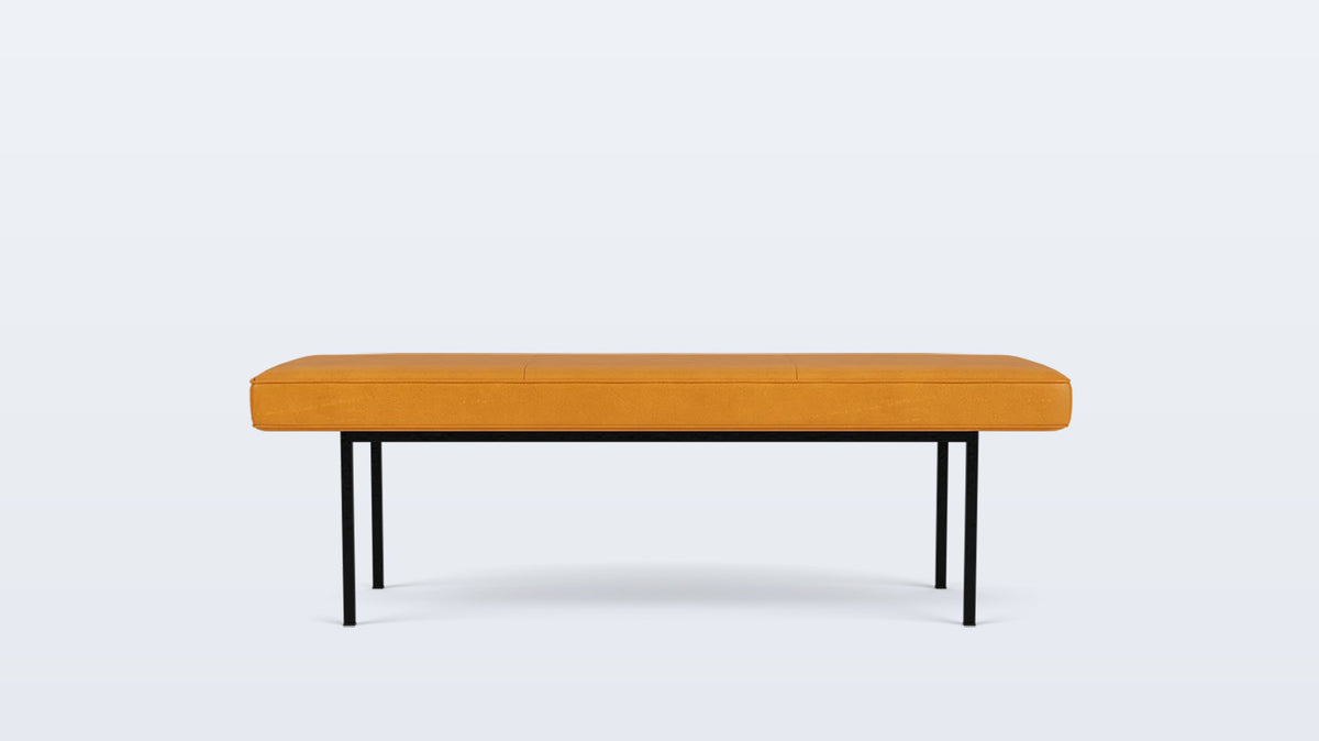 bank bench (plain) - leather