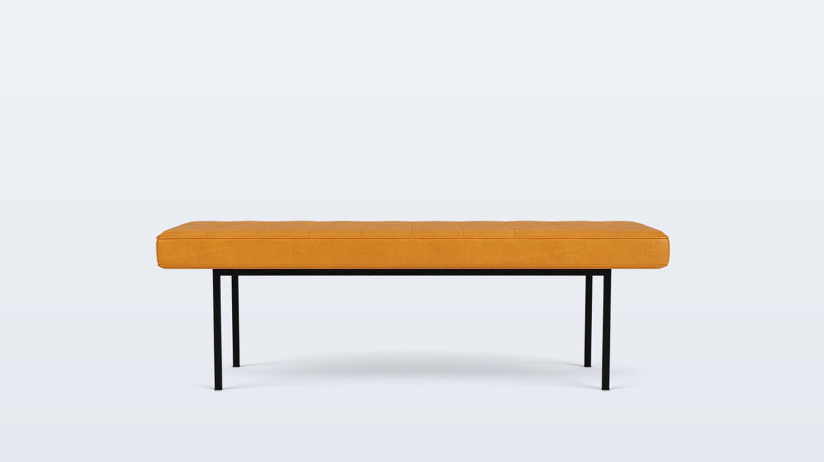 bank bench (tufted) - leather