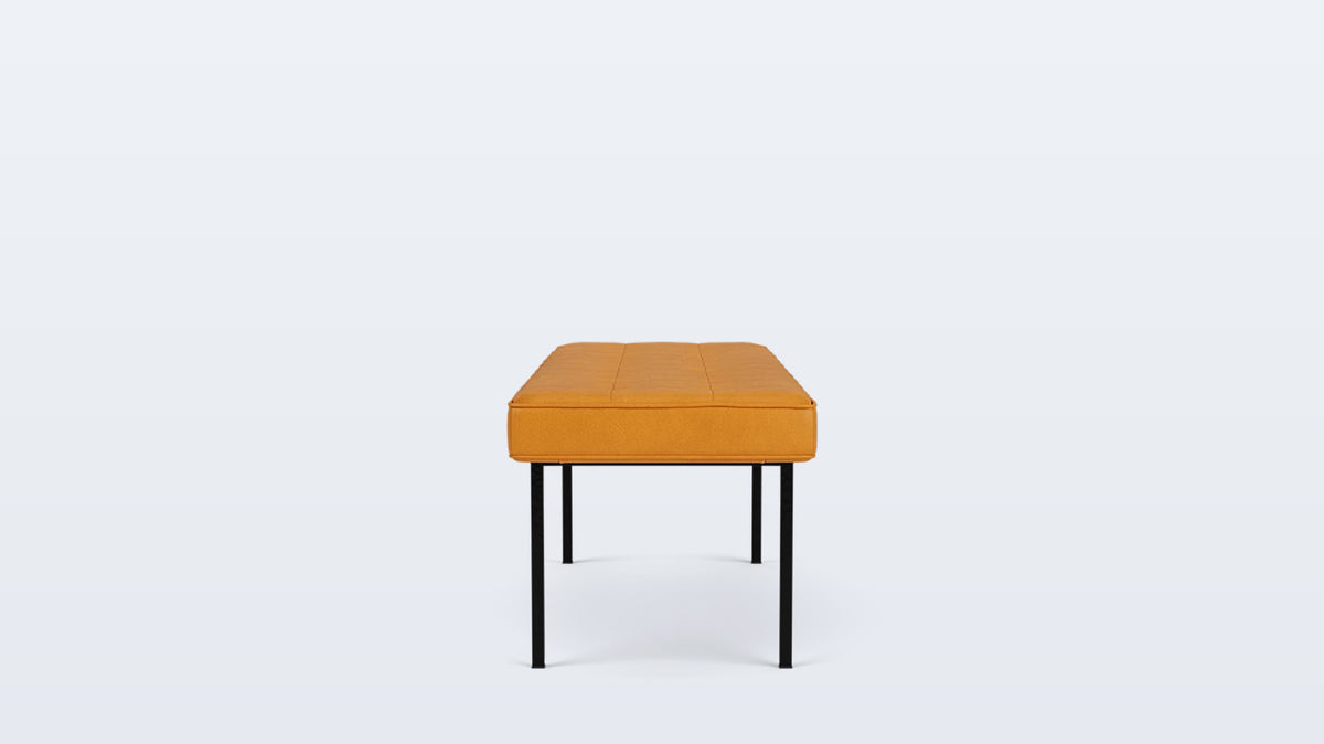 bank bench (tufted) - leather