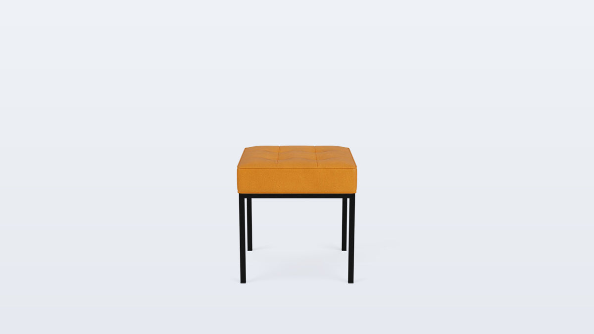 bank stool (tufted) - leather