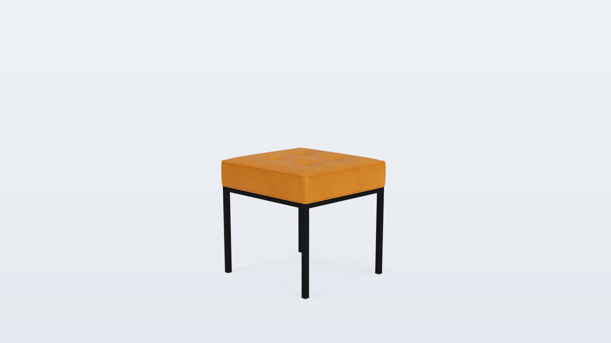 bank stool (tufted) - leather