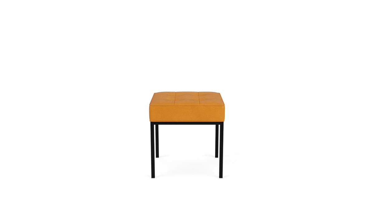 bank stool (tufted) - leather