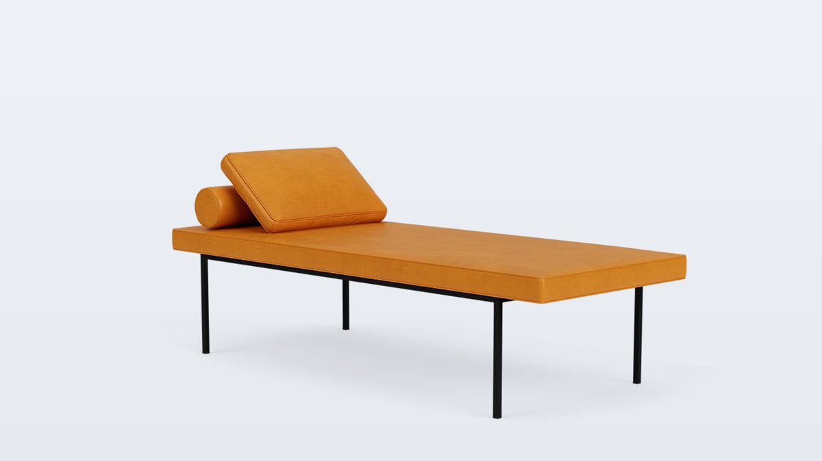 bank wide bench (plain) - leather