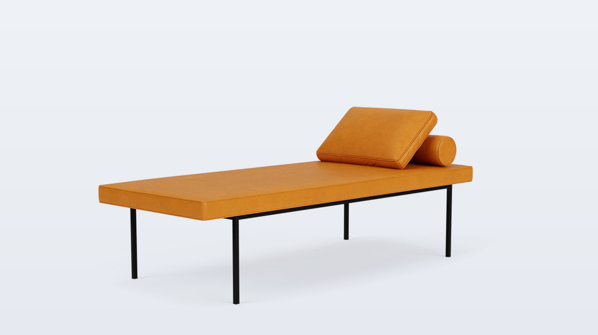 bank wide bench (plain) - leather