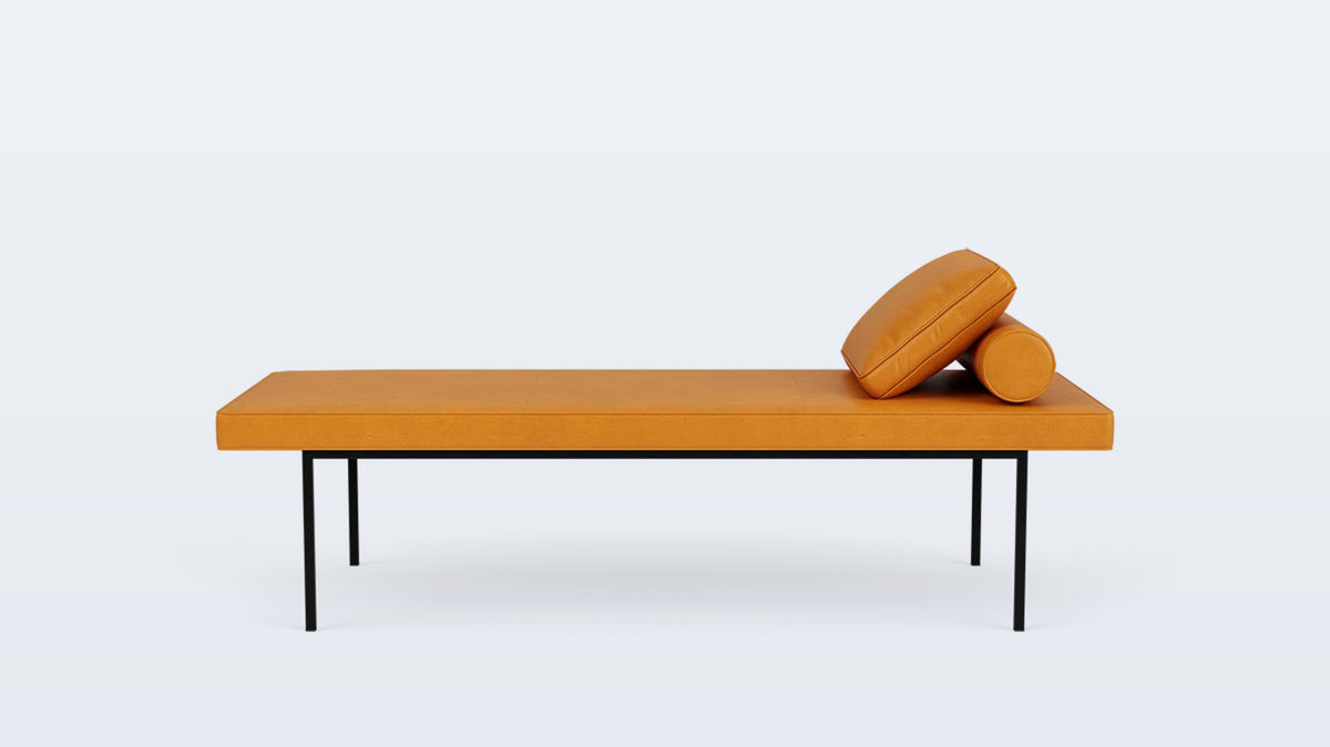 bank wide bench (plain) - leather