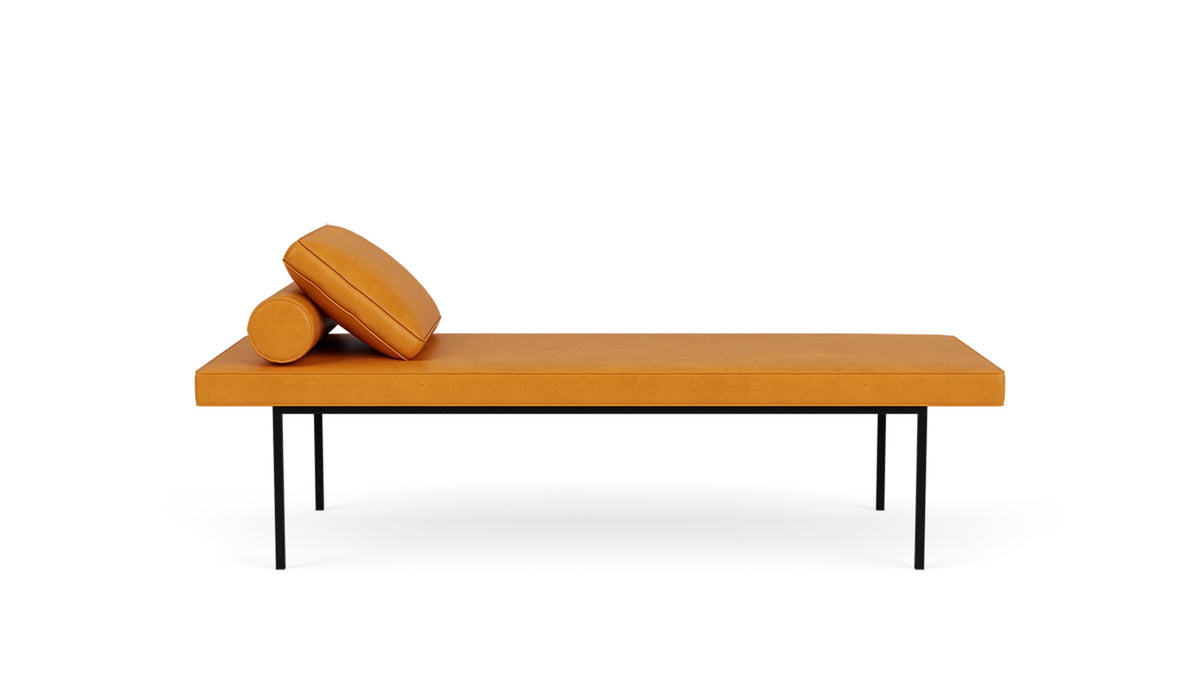 bank wide bench (plain) - leather