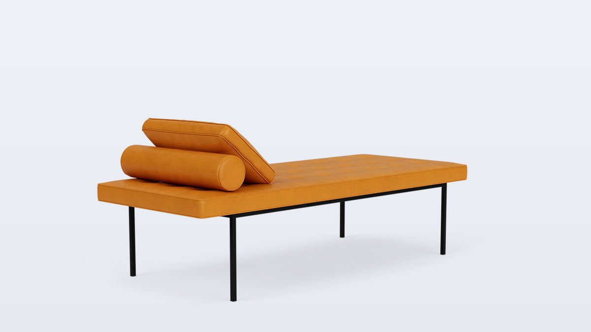 bank wide bench (tufted) - leather