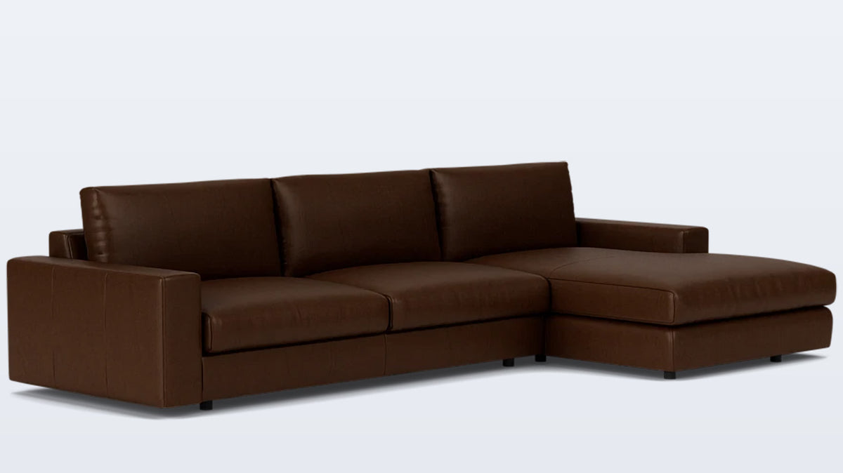 cello plush 2-piece sectional - leather