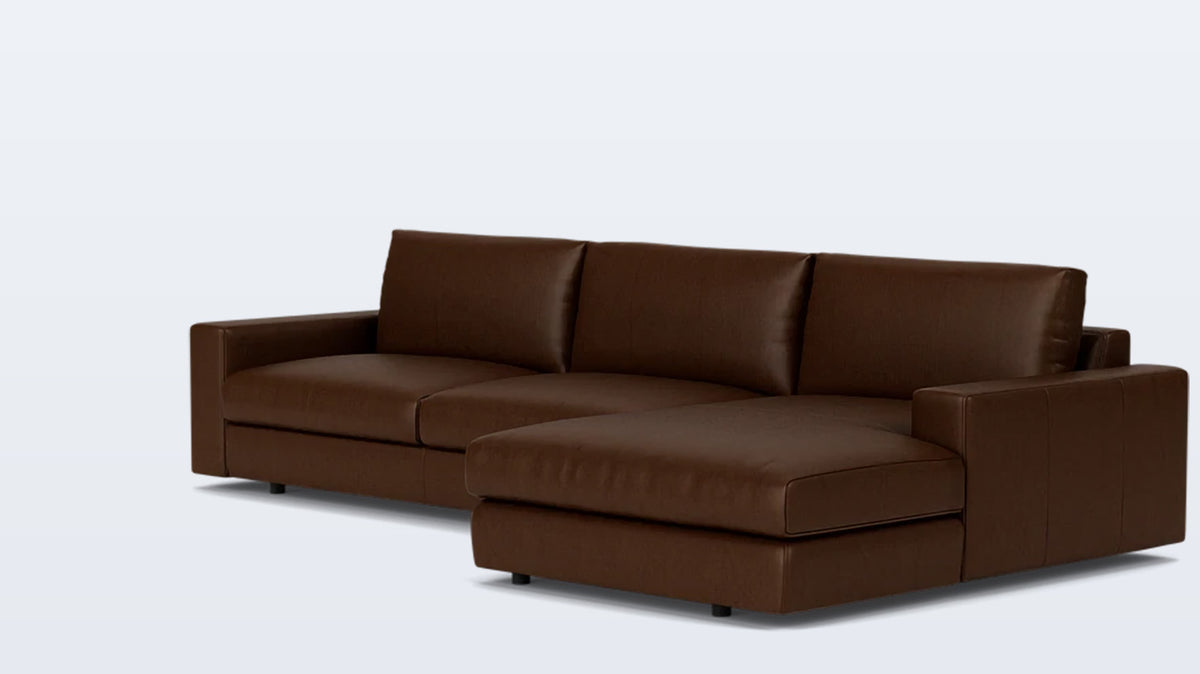 cello plush 2-piece sectional - leather