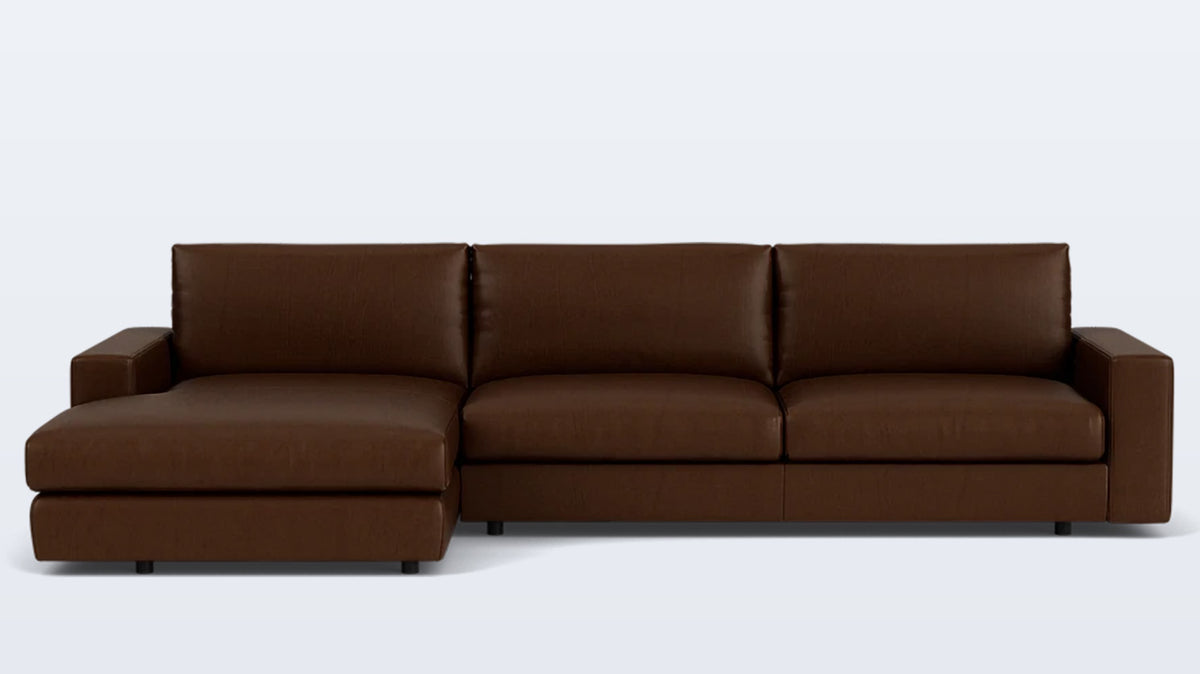 cello plush 2-piece sectional - leather