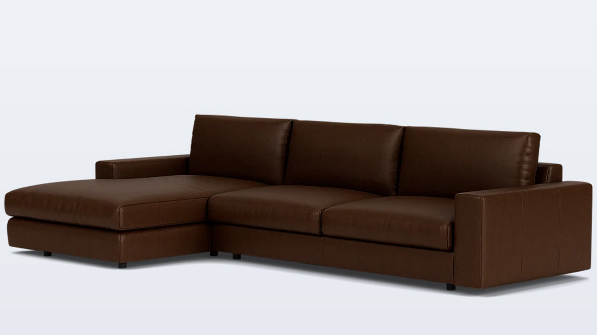 cello plush 2-piece sectional - leather