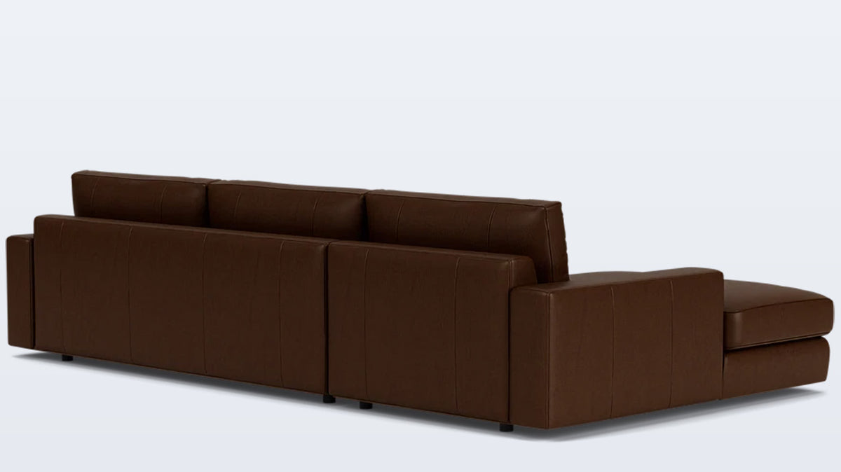 cello plush 2-piece sectional - leather