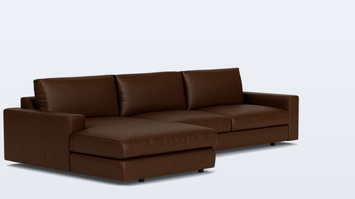 cello plush 2-piece sectional - leather