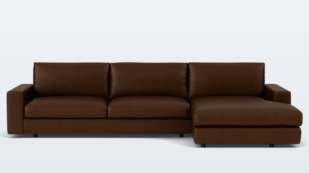 cello plush 2-piece sectional - leather