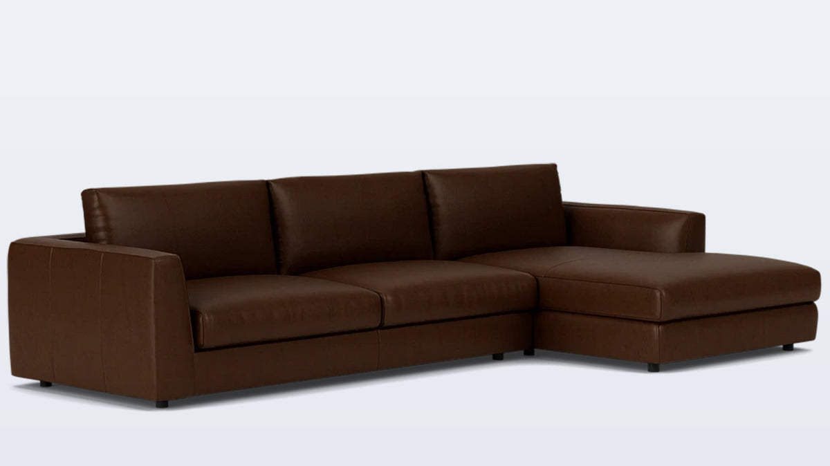 cello plush 2-piece sectional - leather