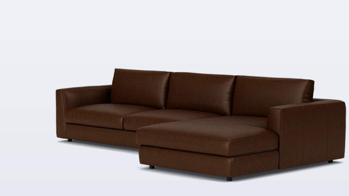 cello plush 2-piece sectional - leather