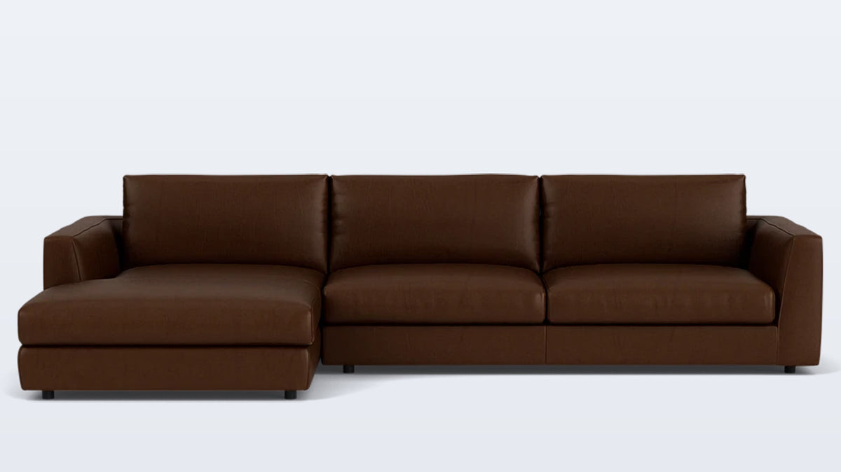 cello plush 2-piece sectional - leather