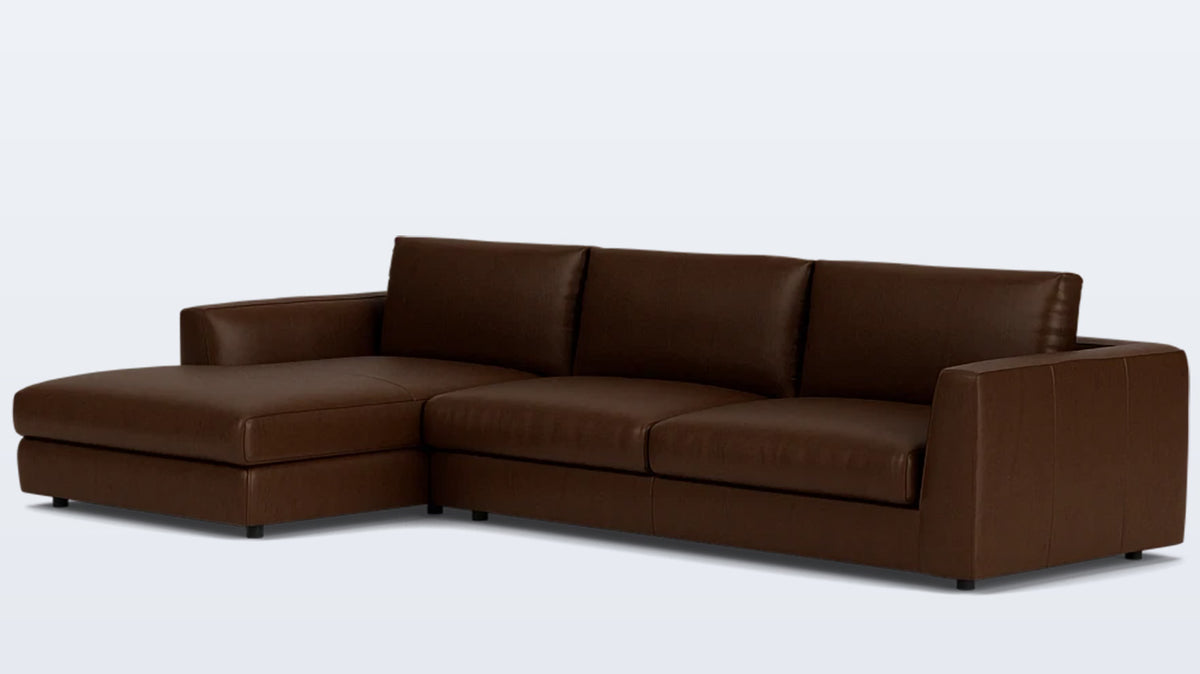 cello plush 2-piece sectional - leather