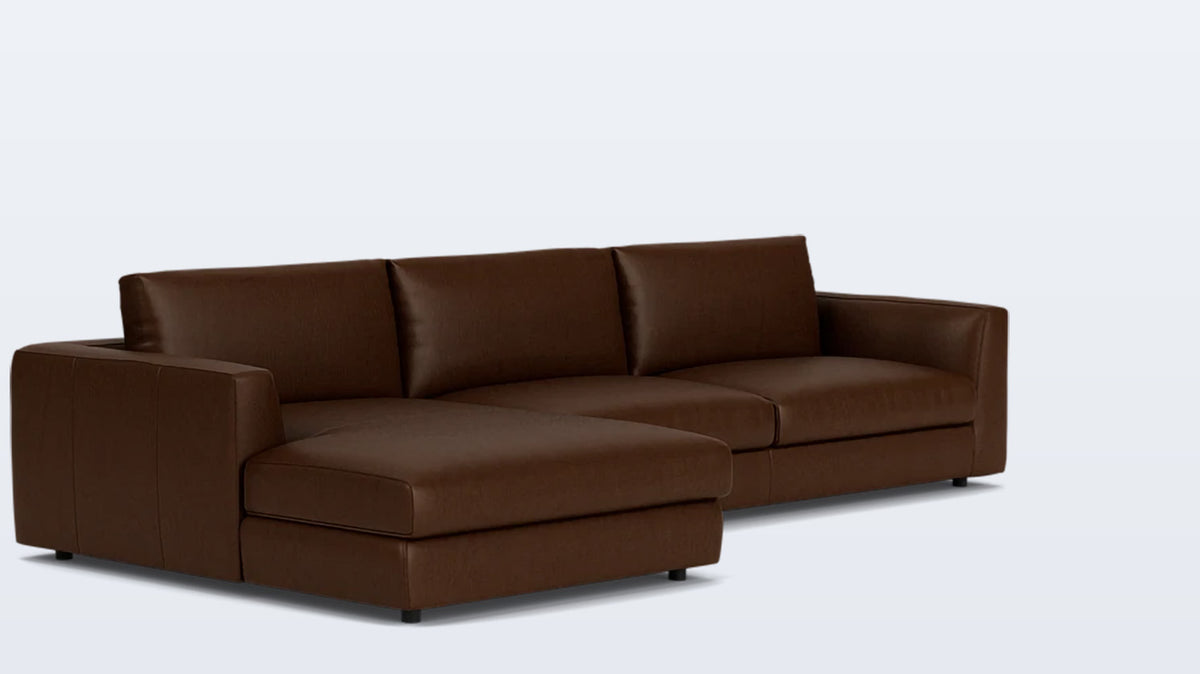 cello plush 2-piece sectional - leather