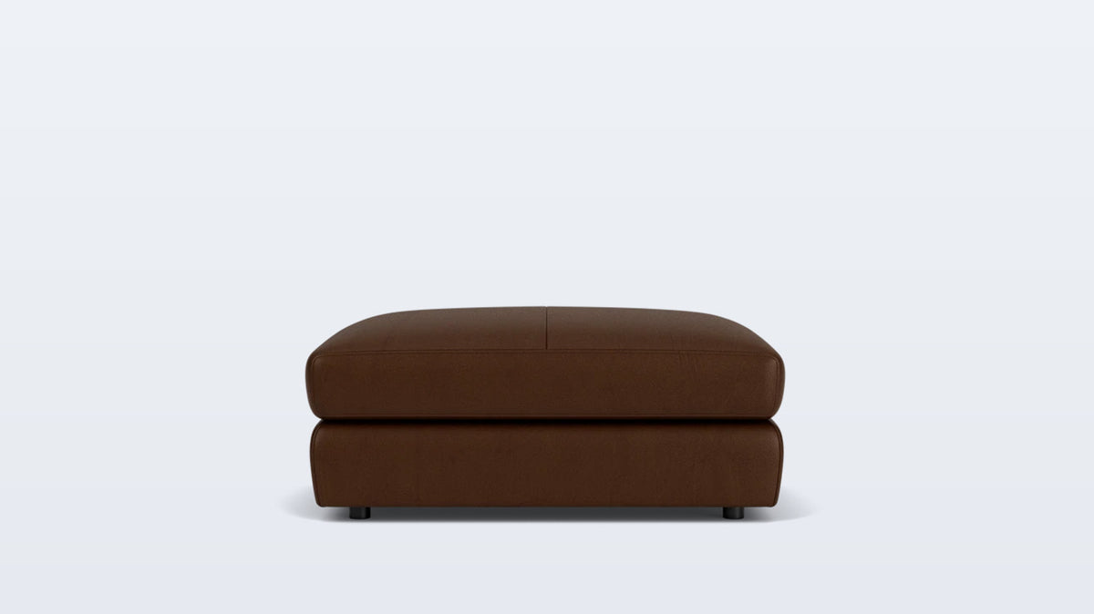 cello plush rectangular ottoman - leather