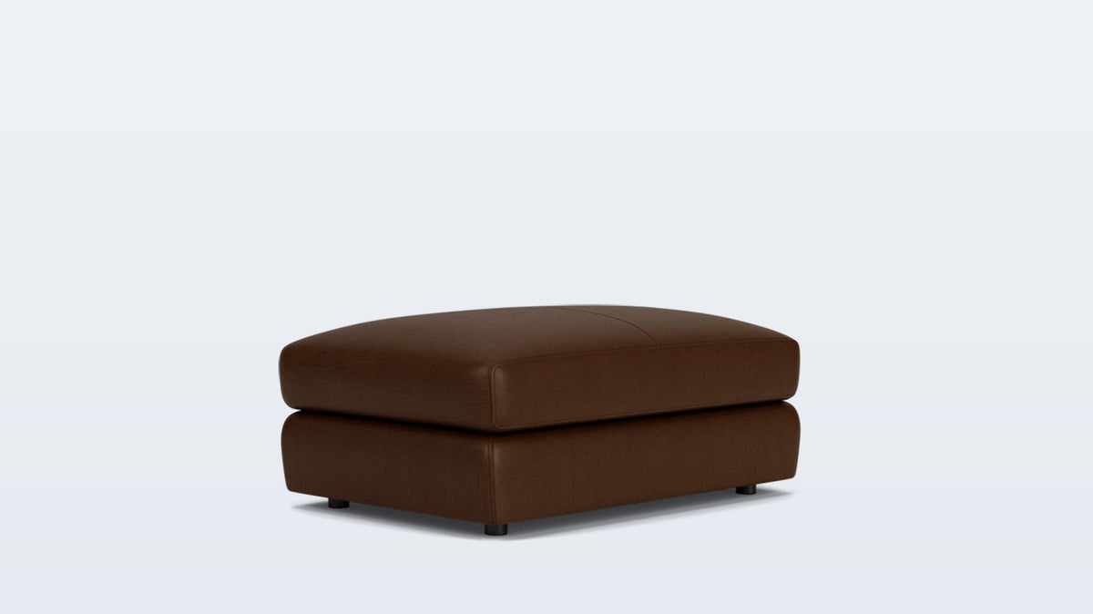 cello plush rectangular ottoman - leather