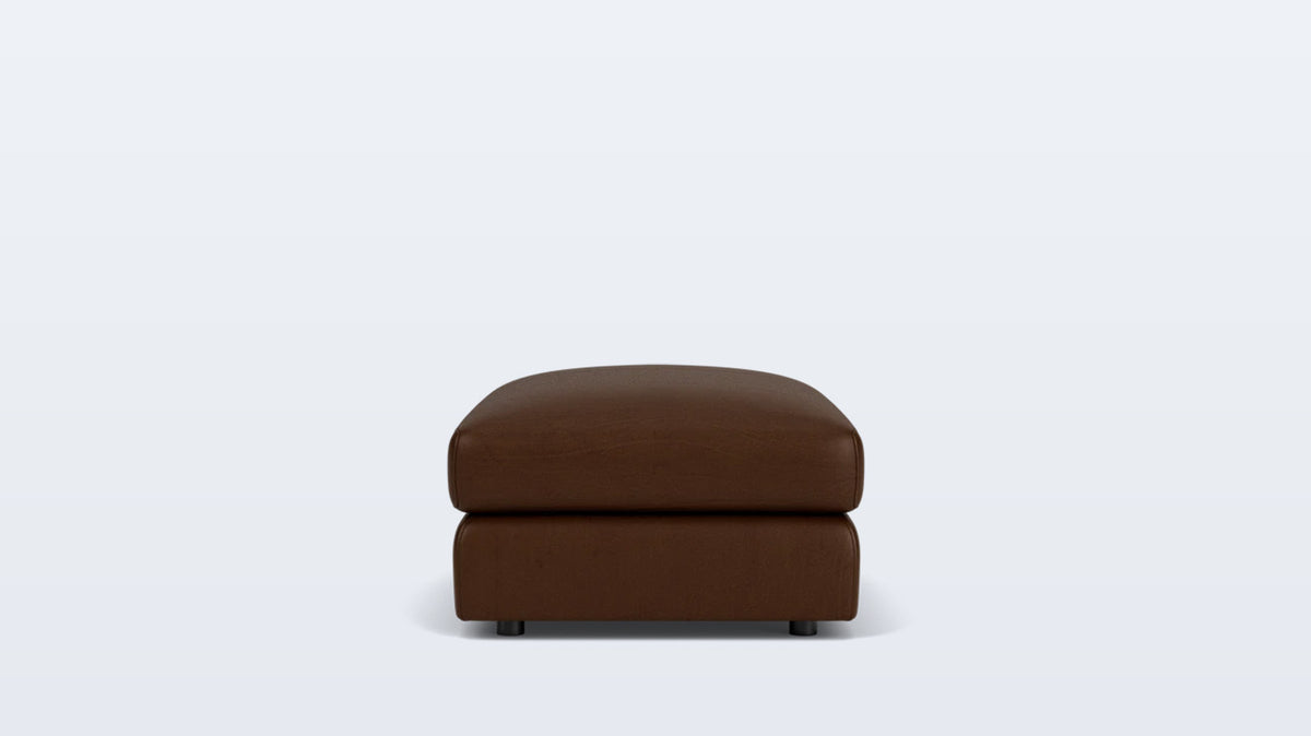 cello plush rectangular ottoman - leather