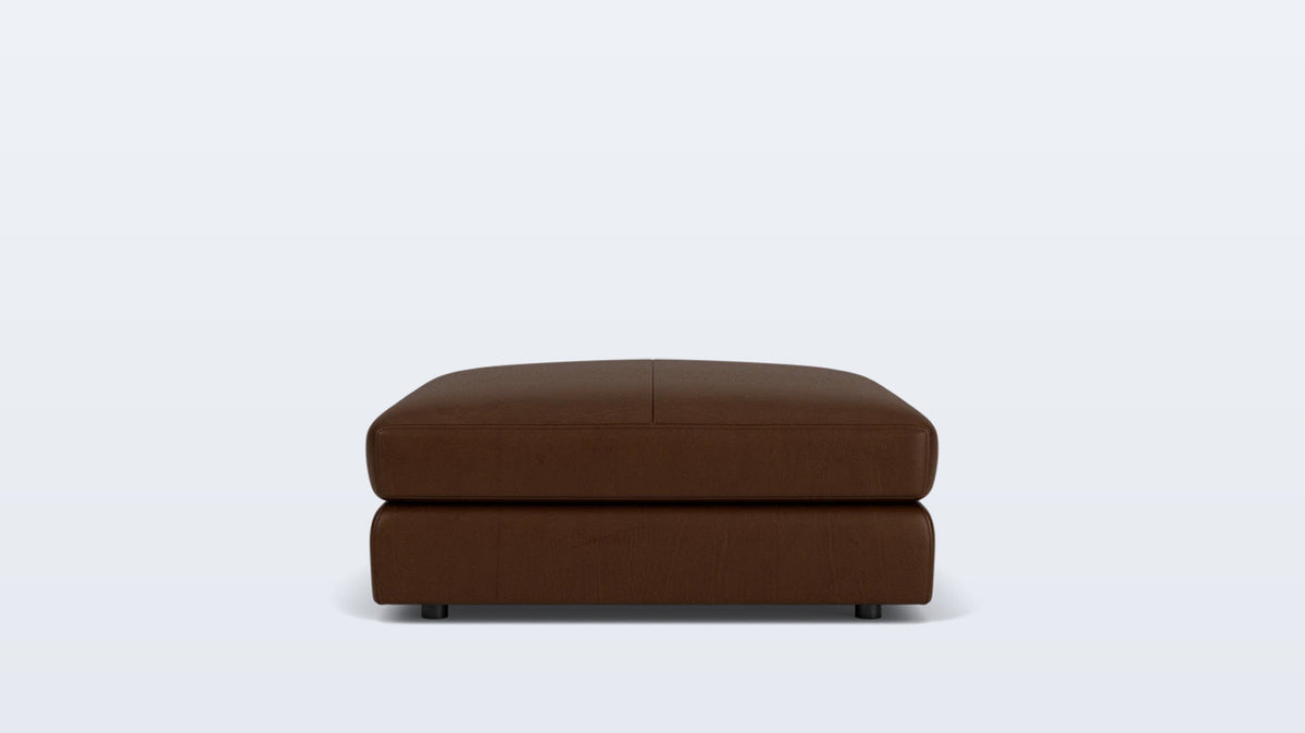 cello plush square ottoman - leather