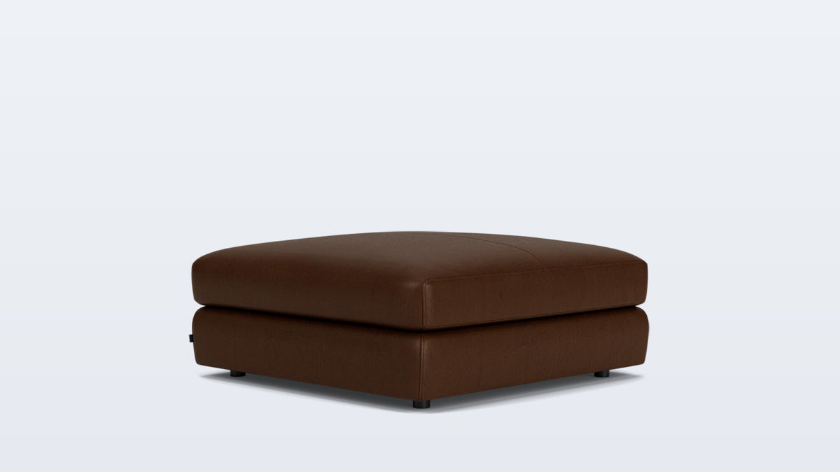 cello plush square ottoman - leather