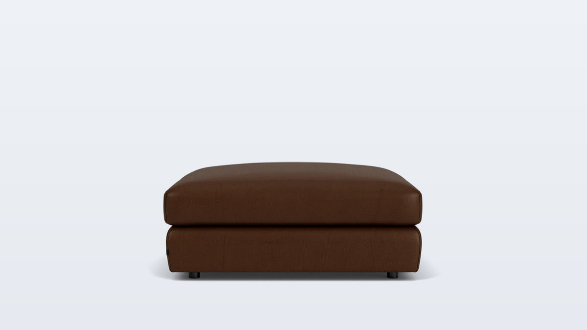 cello plush square ottoman - leather