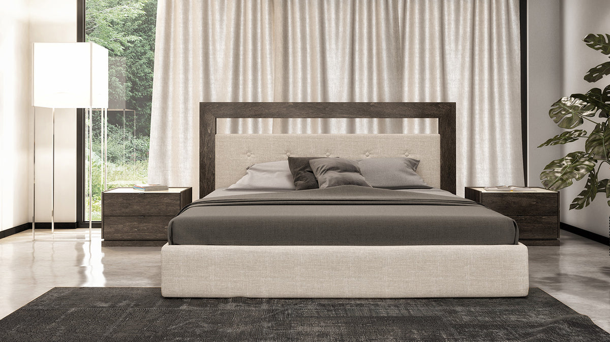 cloé bed (upholstered headboard &amp; platform)