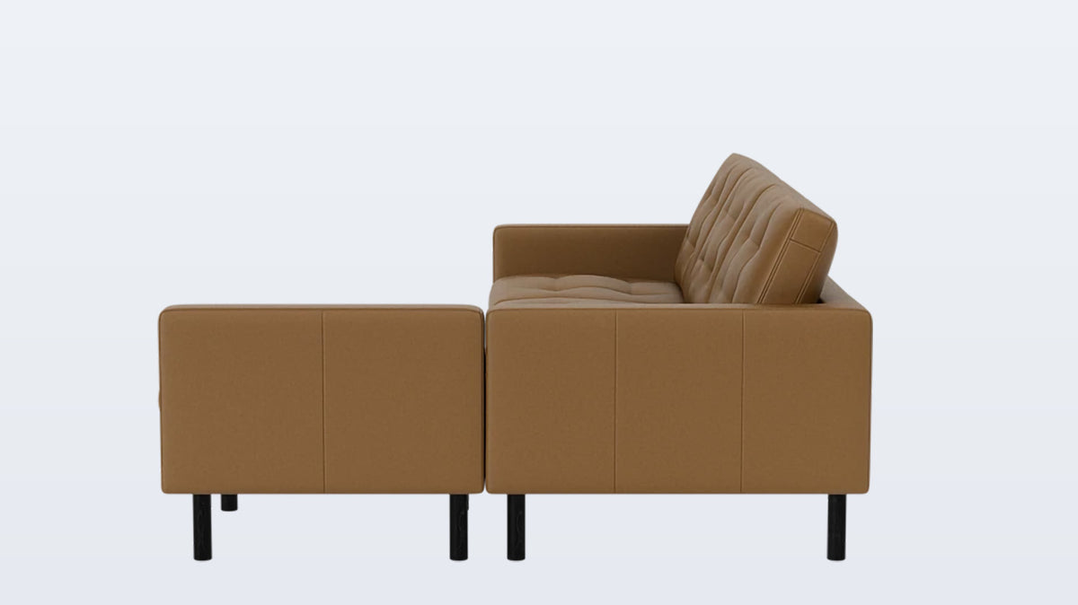 joan 2-piece sectional (tufted) - leather