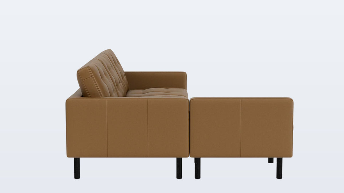 joan 2-piece sectional (tufted) - leather