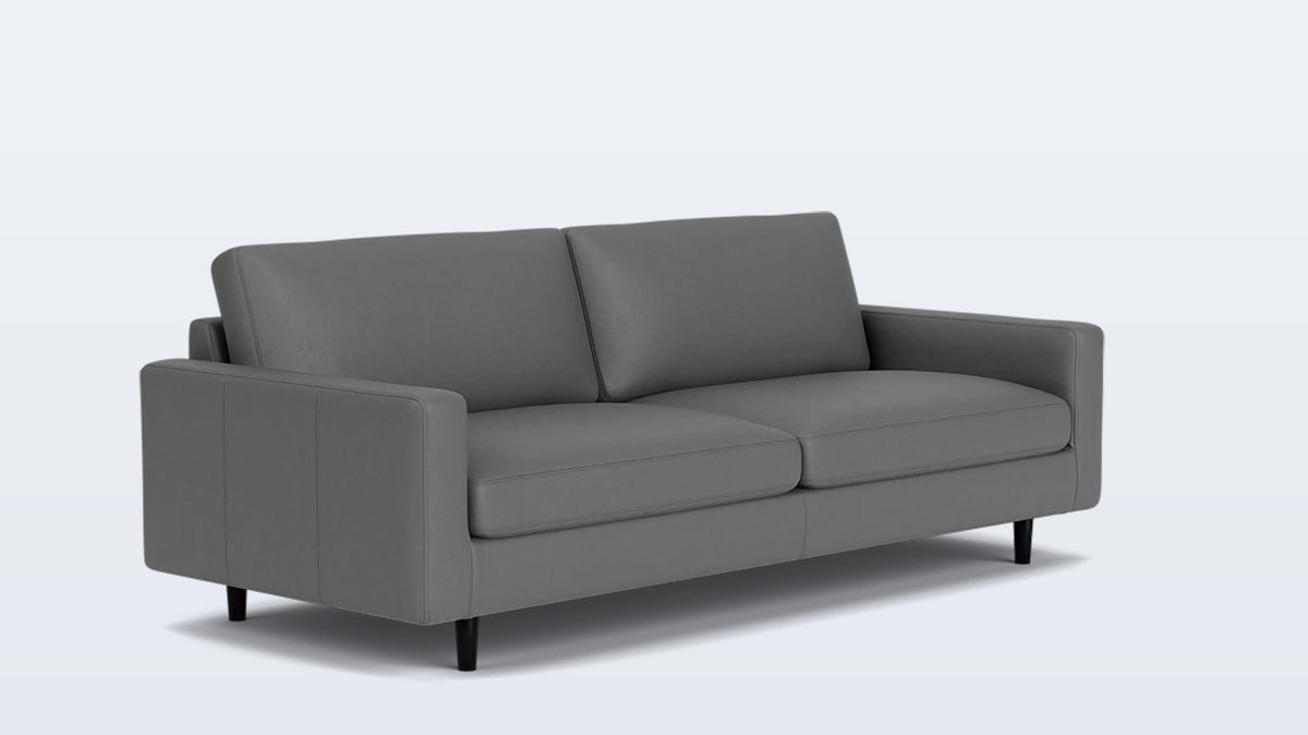 oskar plush 85&quot; sofa - leather