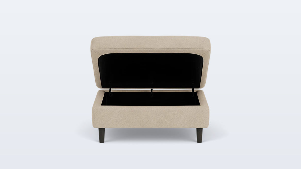 oskar rectangular storage ottoman - fabric