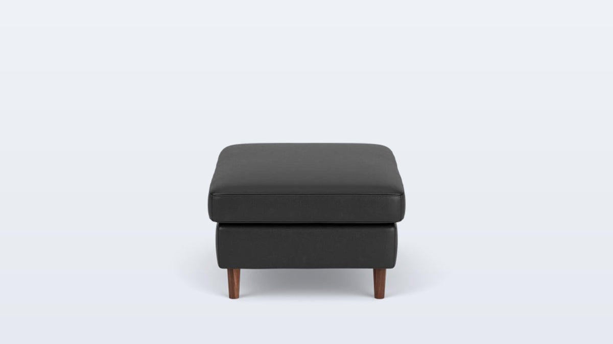 oskar rectangular storage ottoman - leather