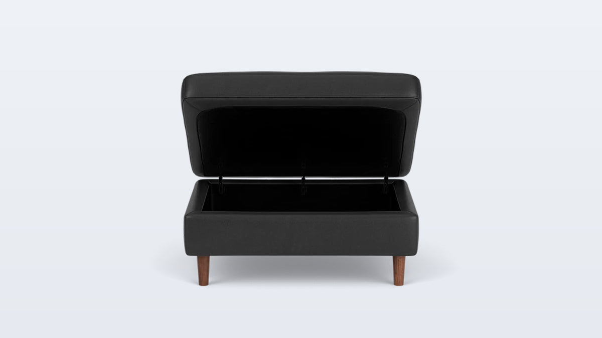 oskar rectangular storage ottoman - leather