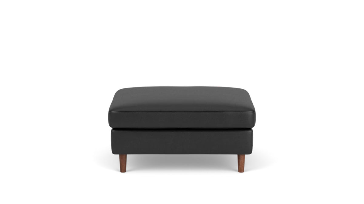 oskar rectangular storage ottoman - leather