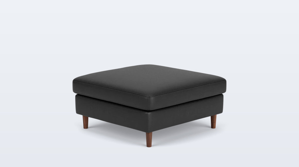 oskar square storage ottoman - leather