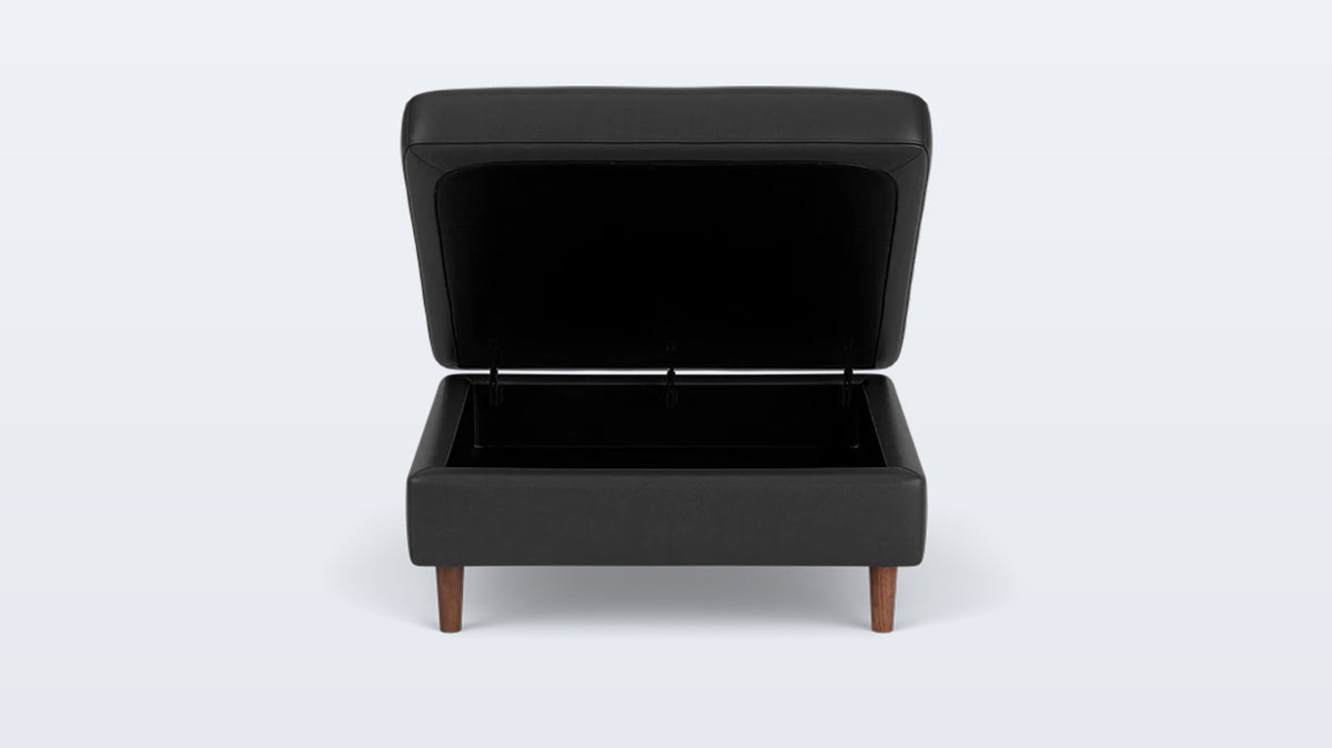 oskar square storage ottoman - leather