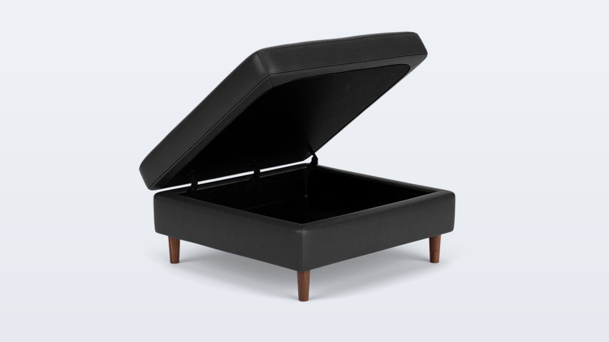 oskar square storage ottoman - leather