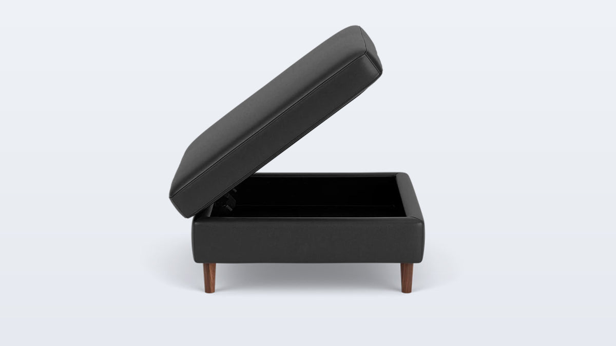 oskar square storage ottoman - leather