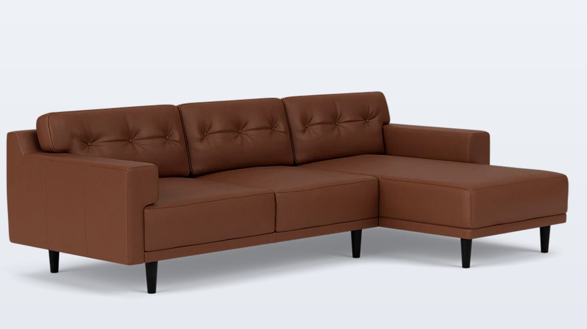 remi 2-piece sectional (button) - leather