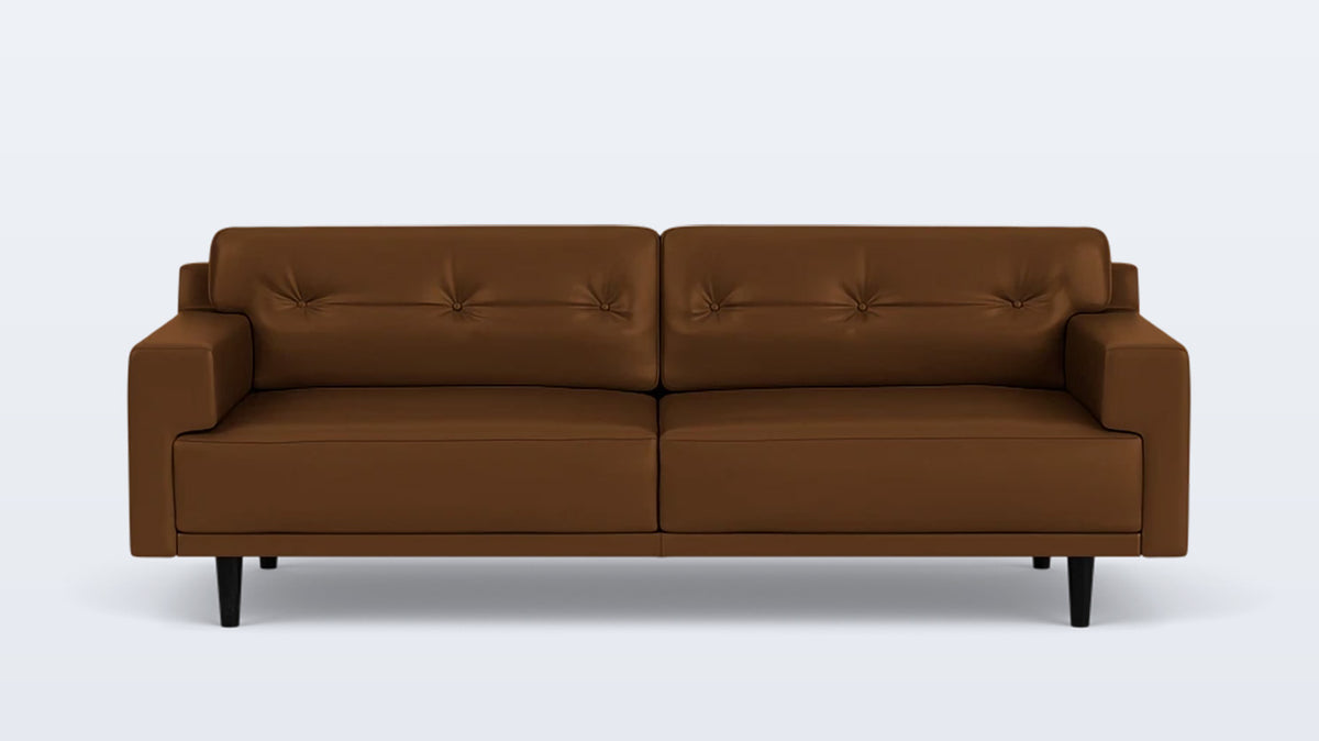 remi 87&quot; sofa (button) - leather